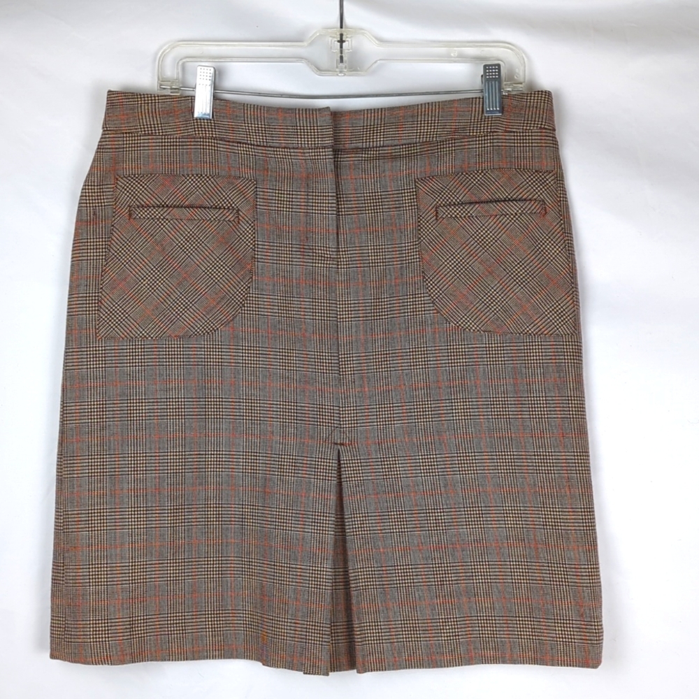 LILLY PULITZER Brown Plaid Wool Pleated Academia Mini Skirt